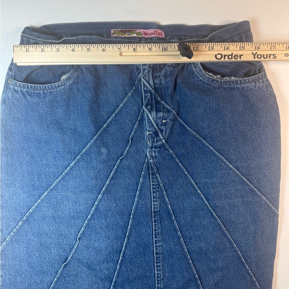 Vintage Me and You Skirt Womens Large Blue Denim Long Distressed Y2K 90s Style - Picture 7 of 7